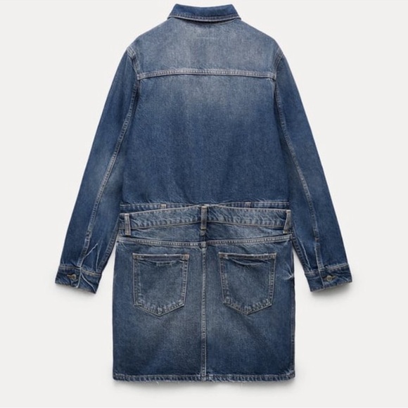 NWT-Zara layered Denim Dress - Medium - Picture 3 of 11